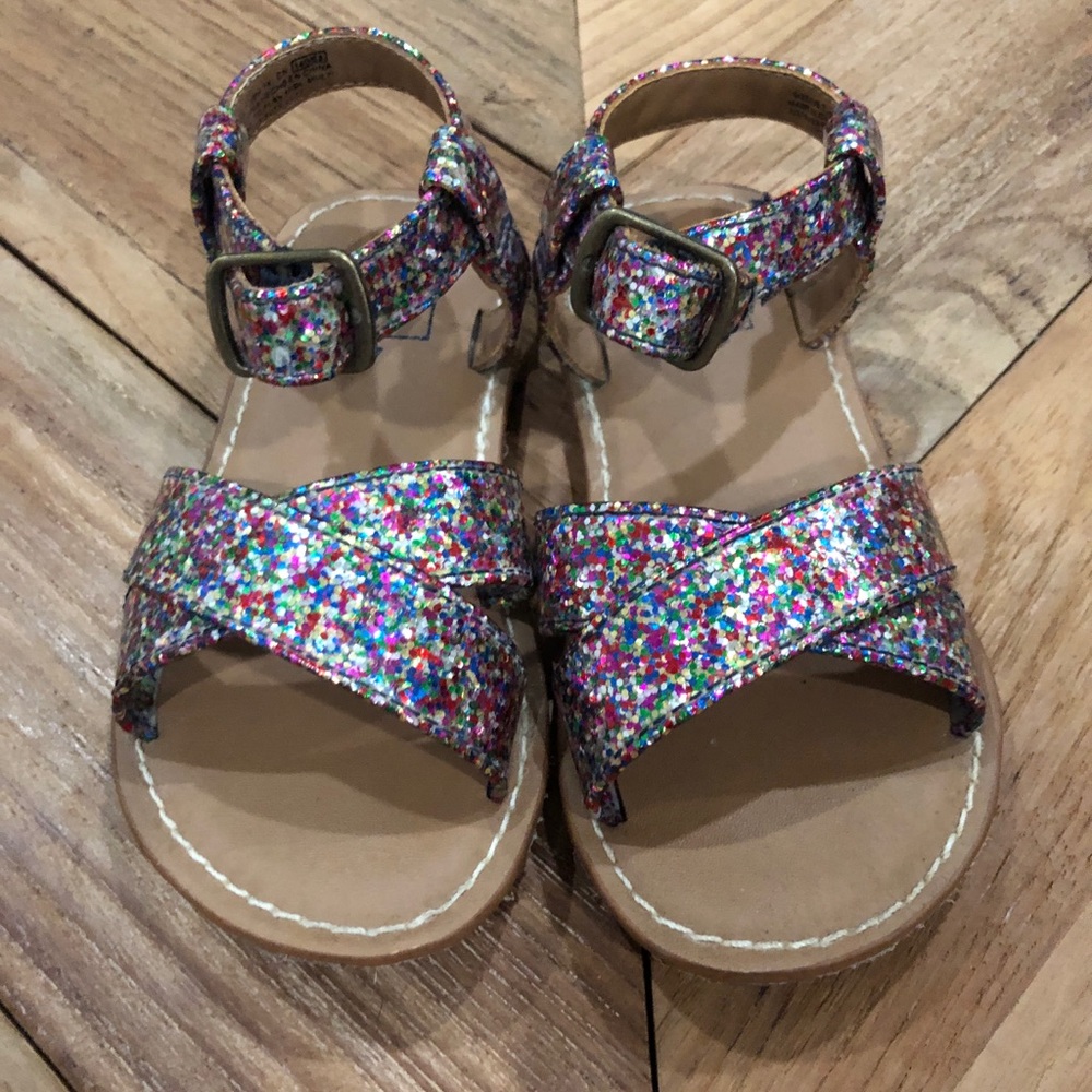 Gap rainbow glitter sandals size 7